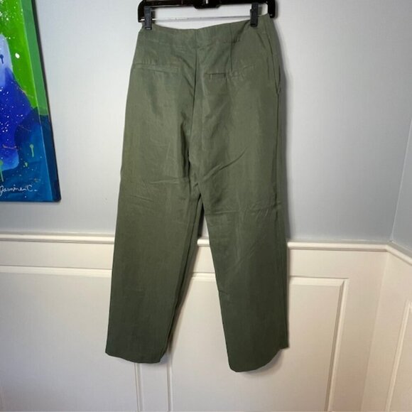 Gap Soft Suit Trouser High Rise Wide Leg Jungle Green Dress Pants NWT 4 Petite - Picture 7 of 13